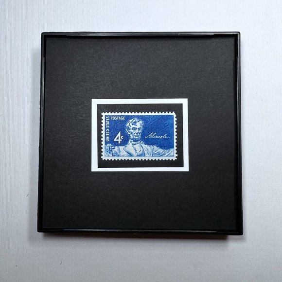 Abraham Lincoln Framed Postage Stamp Art 4x4 USA #1116 - Picture 2 of 4